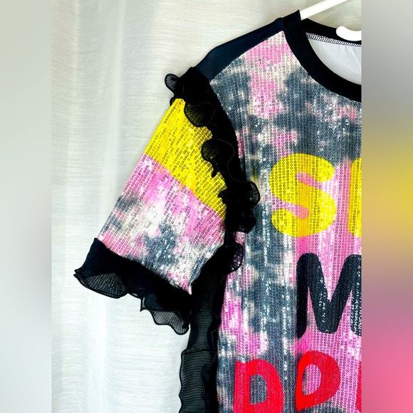 Sequin/Spandex Babydoll Dress - Picture 2 of 5